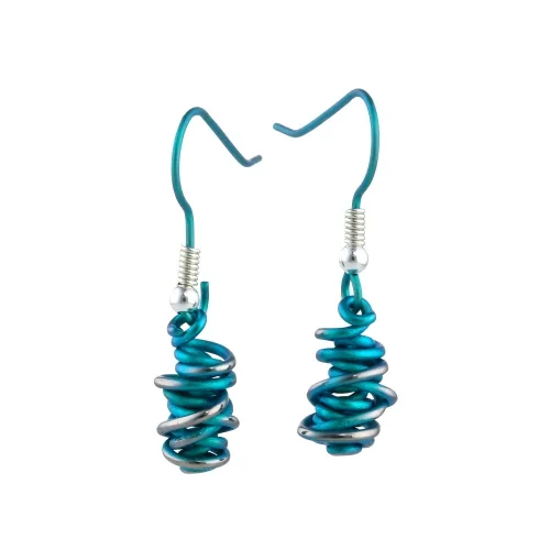 Chaos 12mm Kingfisher Blue Drop Earrings